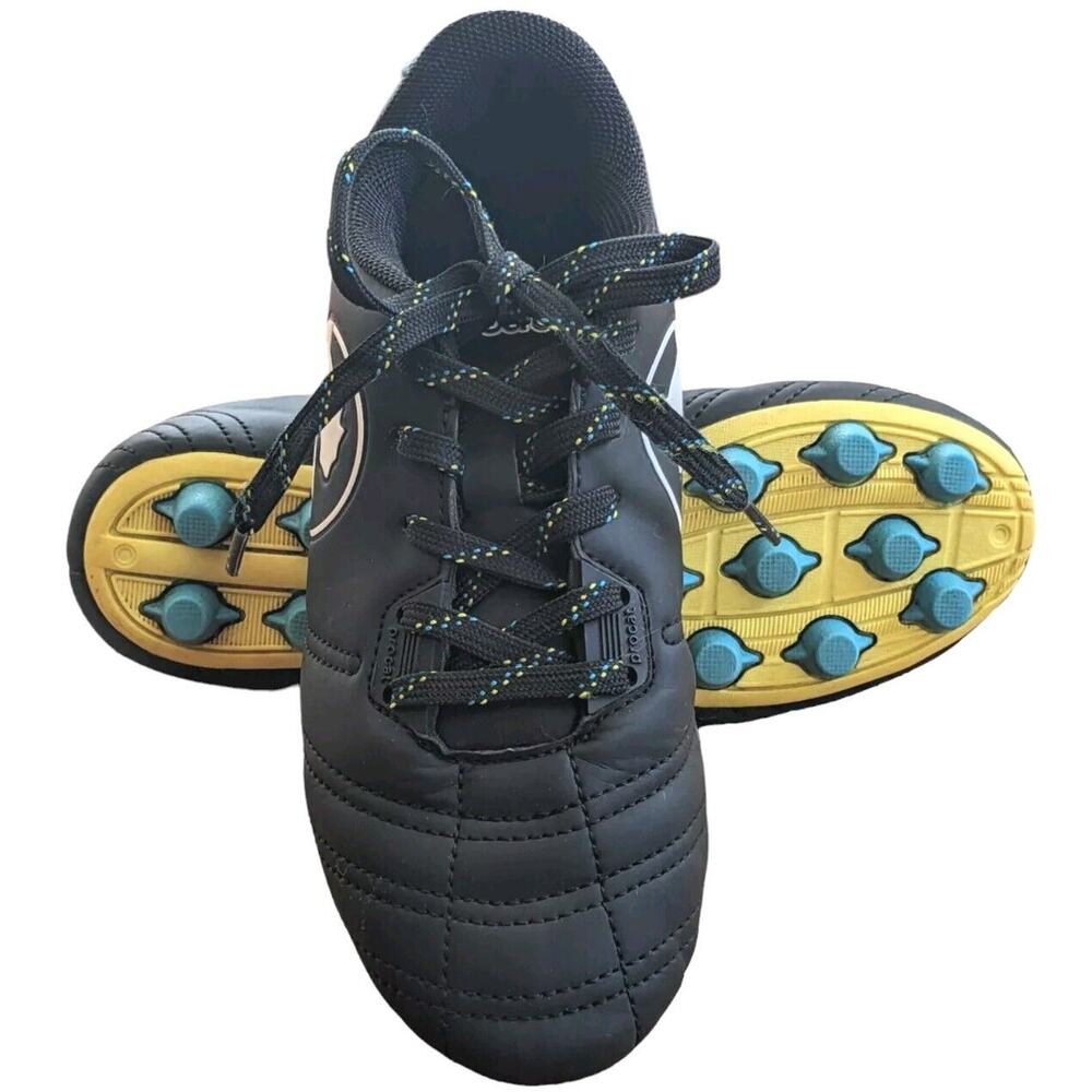 Puma ProCat Speed Force Cleat Black White Upper Yellow Blue Bottom Youth Size 2